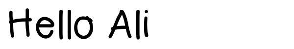 Hello Ali font