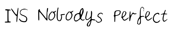 IYS Nobodys Perfect font preview