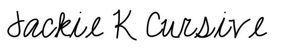 Jackie K Cursive font preview
