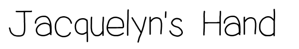Jacquelyn's Hand font