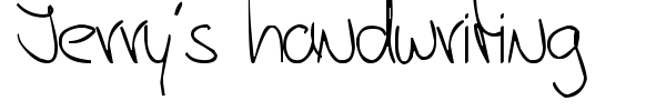 Jerry's handwriting font