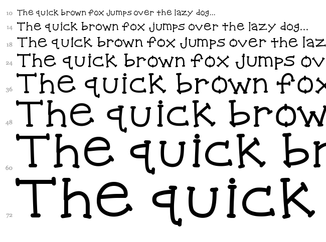 KB Quipster font waterfall