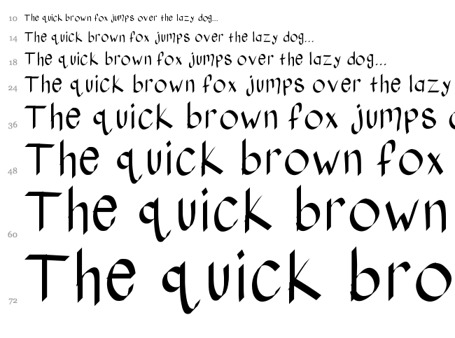 KB Stylographic font waterfall