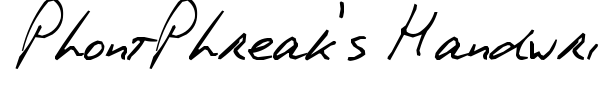 PhontPhreak's Handwriting font