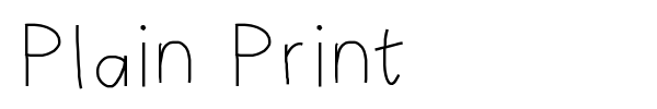 Plain Print font preview