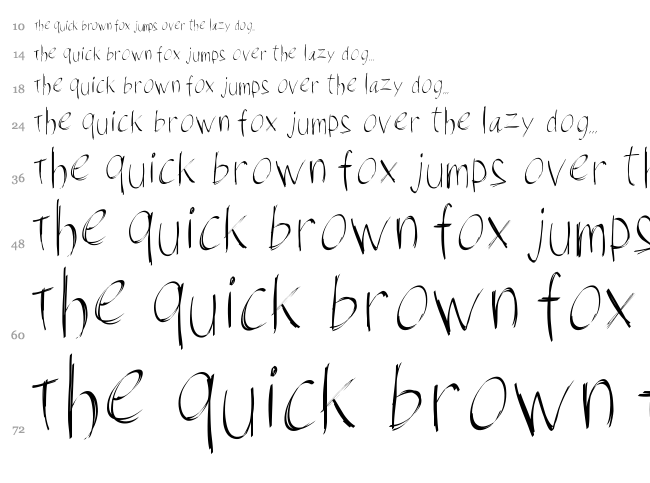 PW Brush Script font waterfall