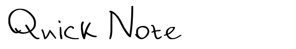 Quick Note font