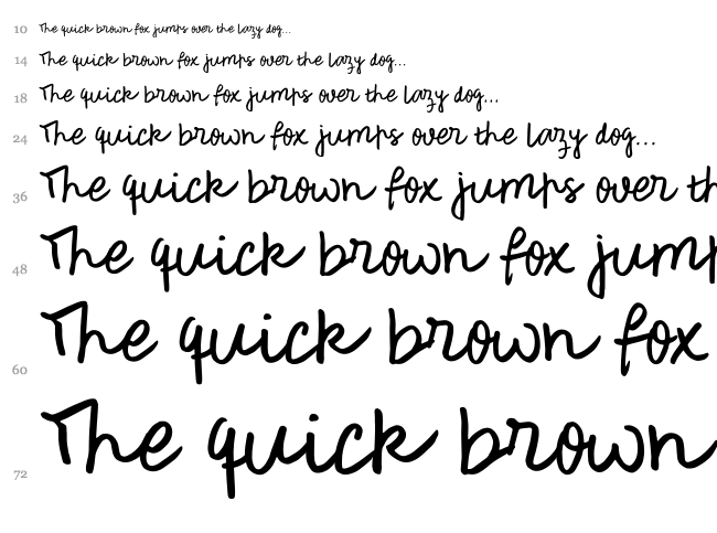 Rough Notes font waterfall