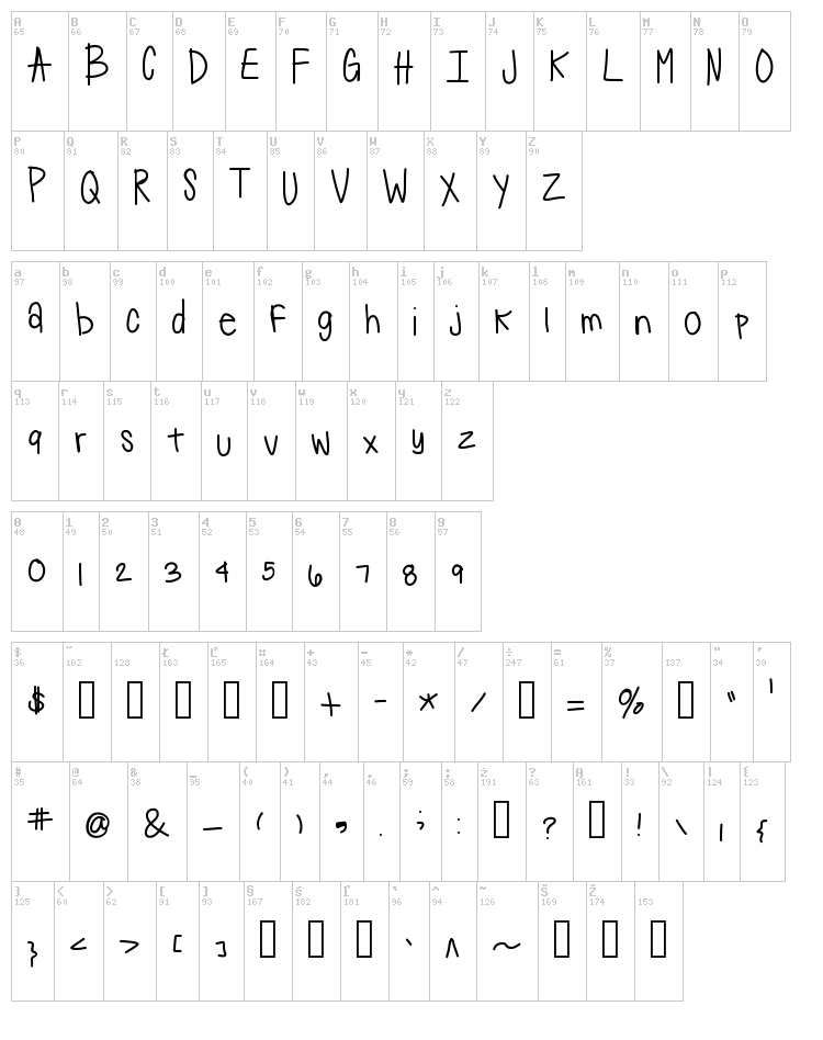 Suji font map