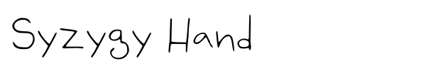 Syzygy Hand font preview