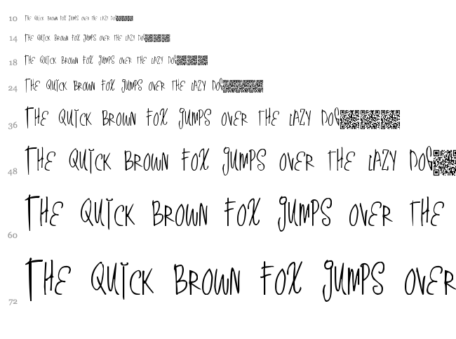 Thin Simple font waterfall