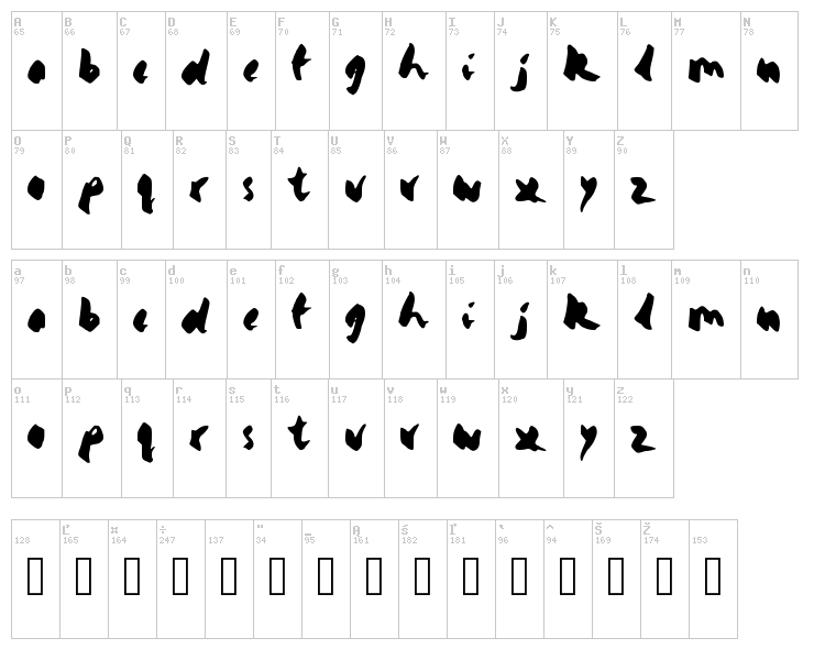 Yello font map