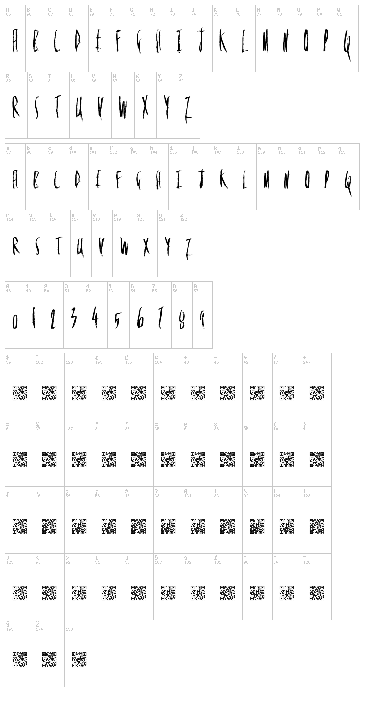 Flowery Death font map