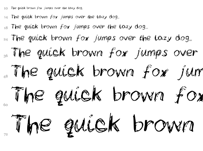 LC Scribbles font waterfall
