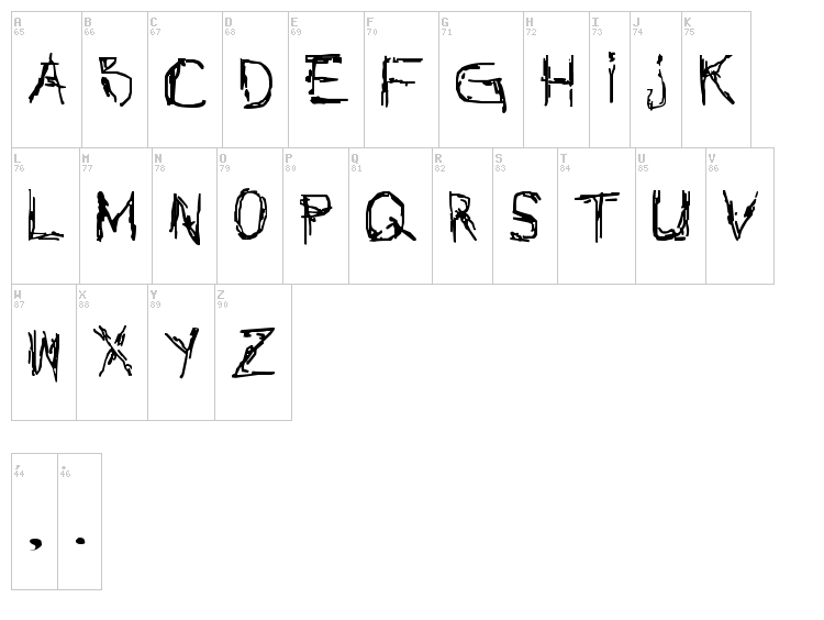 Nothing Net font map