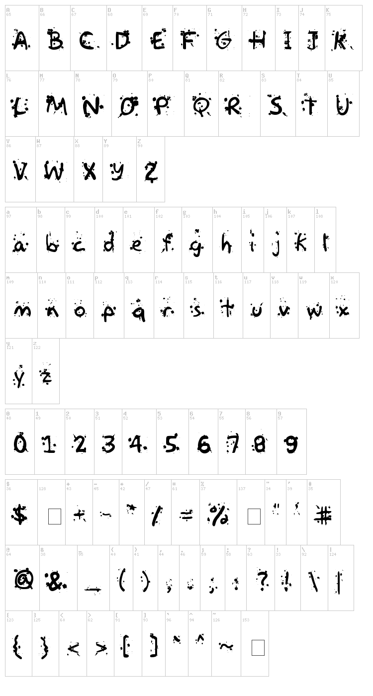 Paintball font map