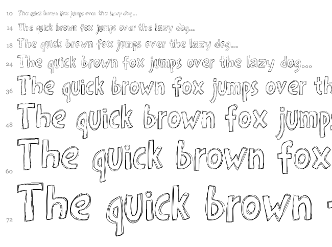 PW Roughs font waterfall