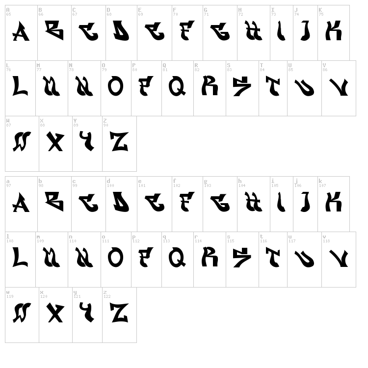 Graffont font map