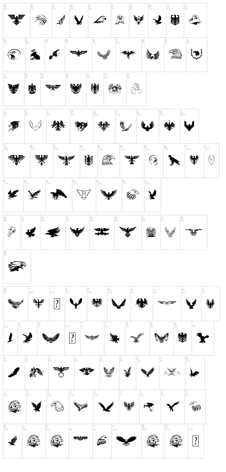 Eagle font map