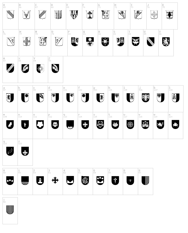 Wappen font map