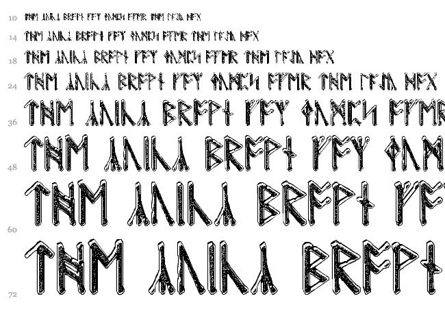 Beowulf Runic font waterfall