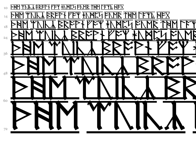 Germanic + Dwarf + AngloSaxon font waterfall
