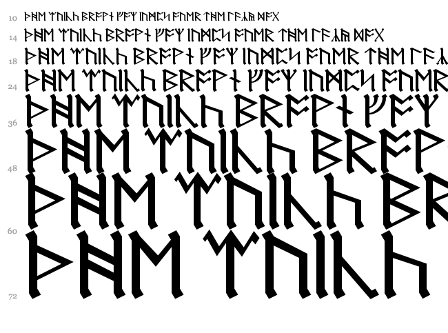 Germanic + Dwarf + AngloSaxon font waterfall
