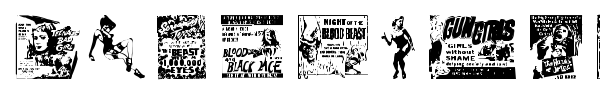 B Movie Dings font preview