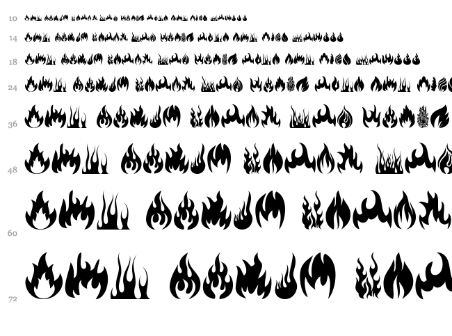 Fire font waterfall