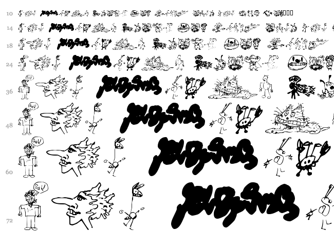 Brian powers Doodle 2 font waterfall