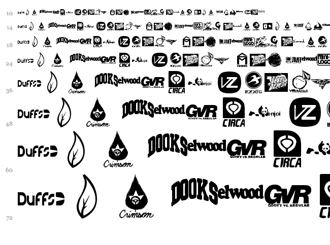 Logoskate font waterfall