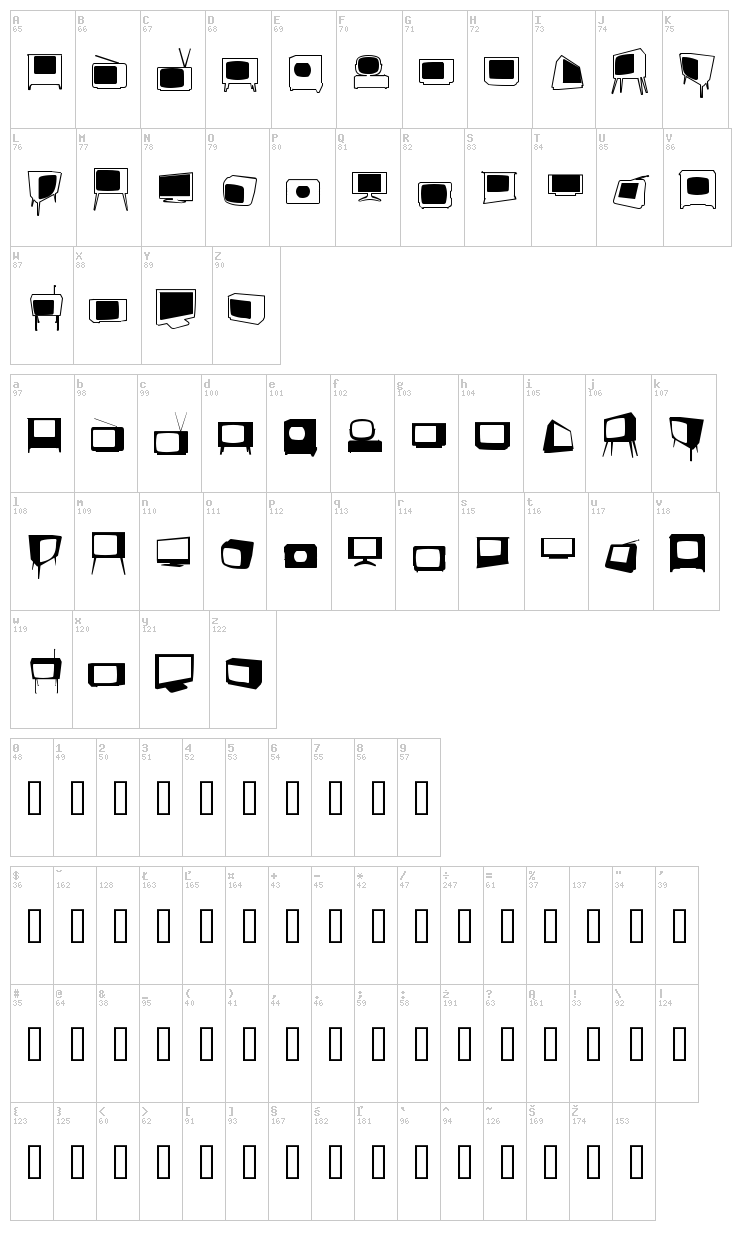 Bonohadavision font map