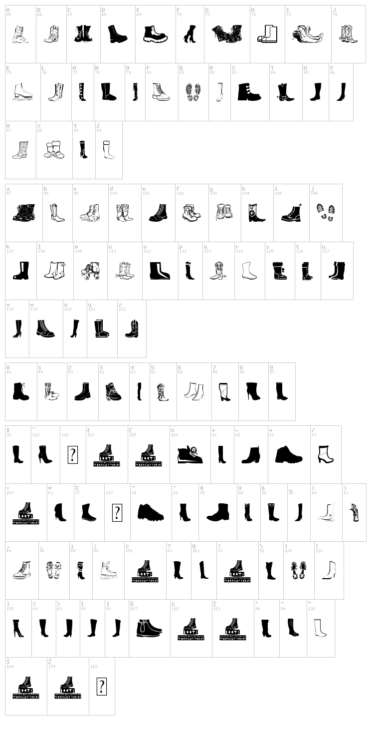 Boots font map