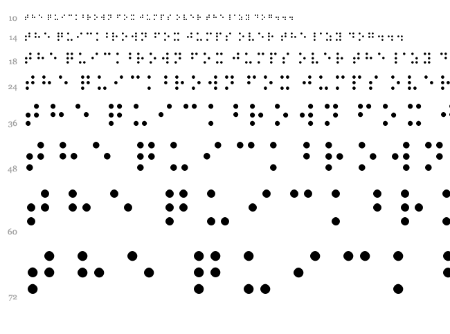 Braille font waterfall