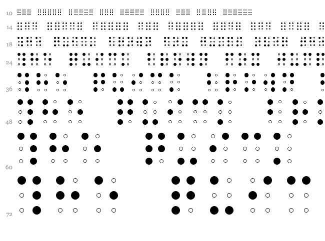 Braille AOE font waterfall