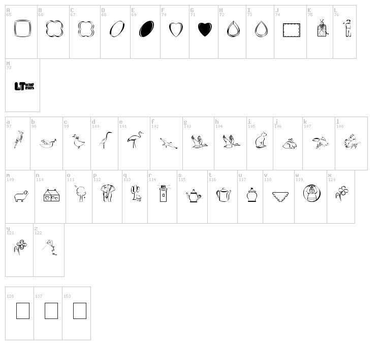 CaliKat's Path Draws LT font map