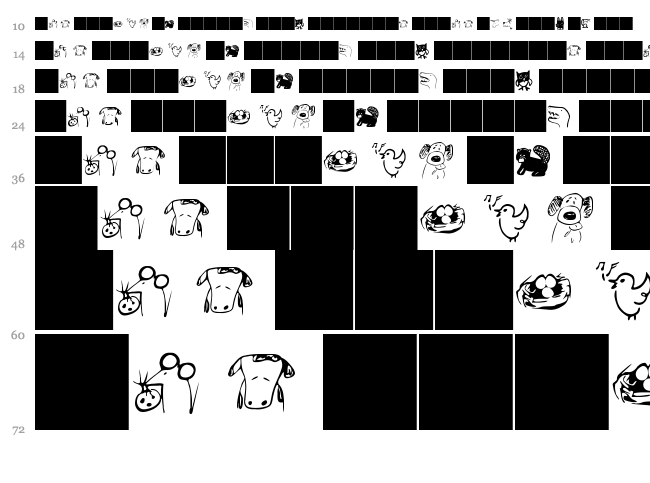 GM Doodles Animals font waterfall