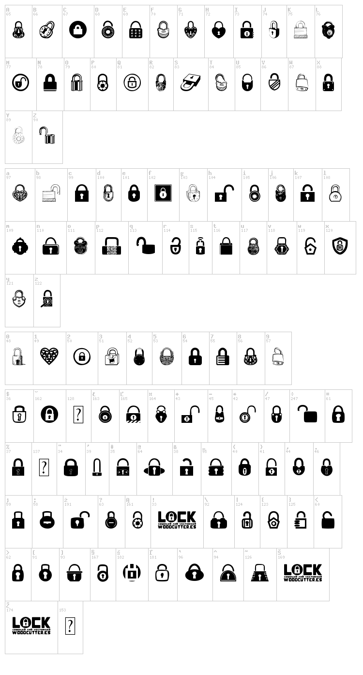 Lock font map