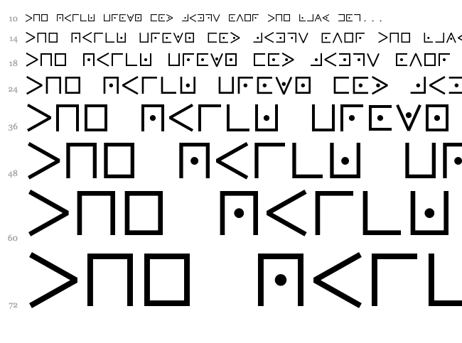 Pigpen Cipher font waterfall