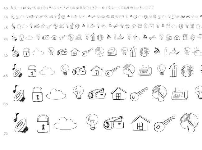 Sketch Icons font waterfall