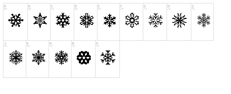 LP Snowflake font map
