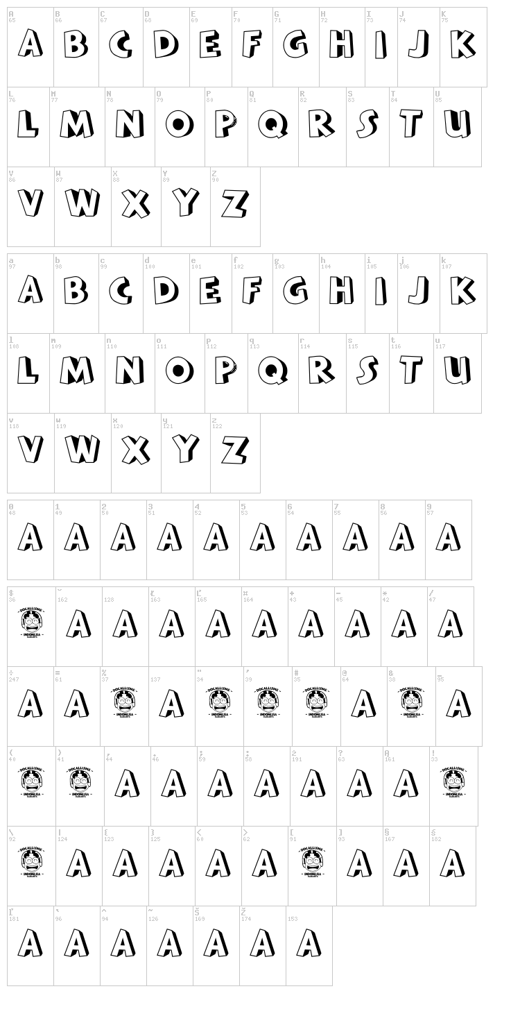 Batavia Kota font map