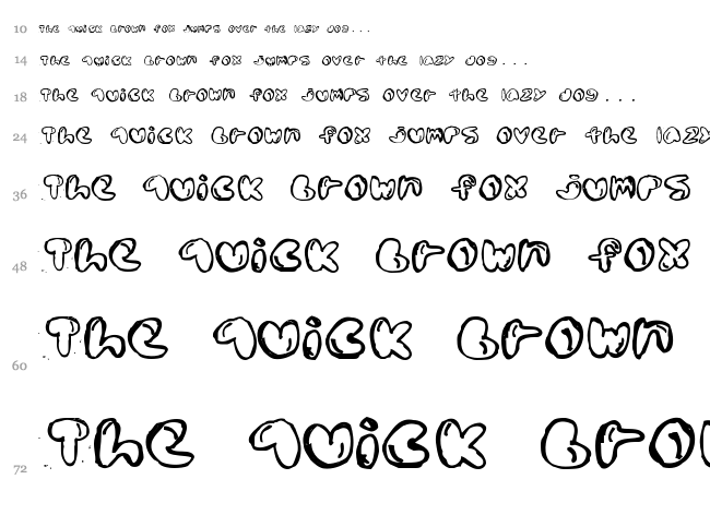 Boldded Nick font waterfall