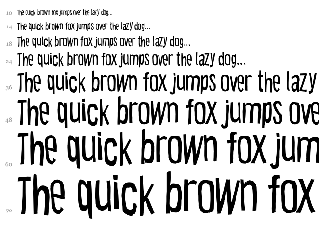 Cartoon East font waterfall