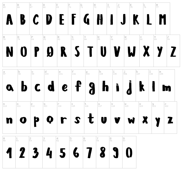 Kiwano Apple font map