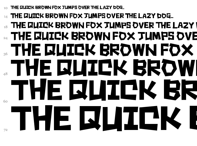 Square Rough font waterfall