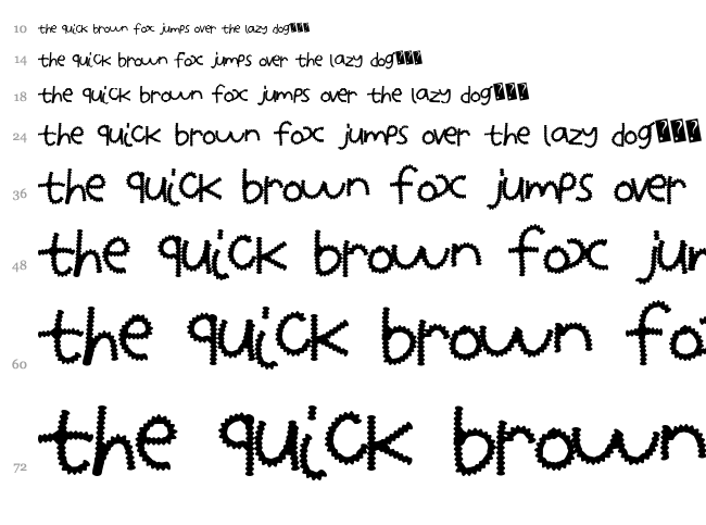 Zipper Fries font waterfall