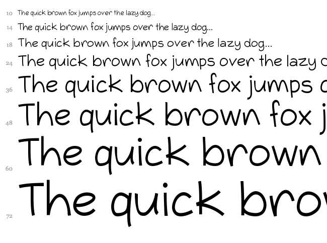 Typo Comica font waterfall