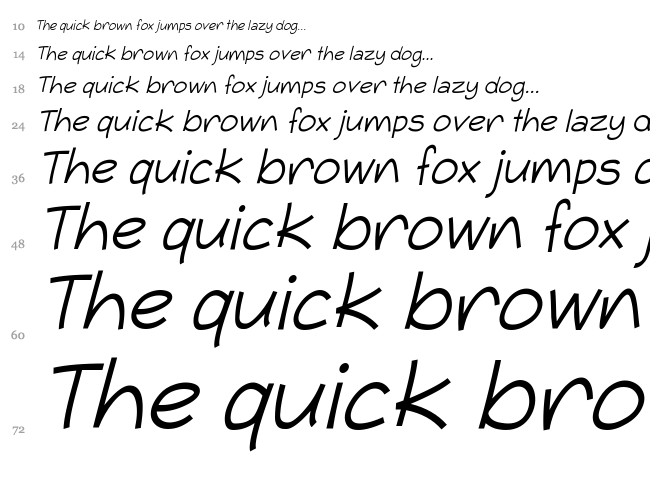 Typo Comica font waterfall