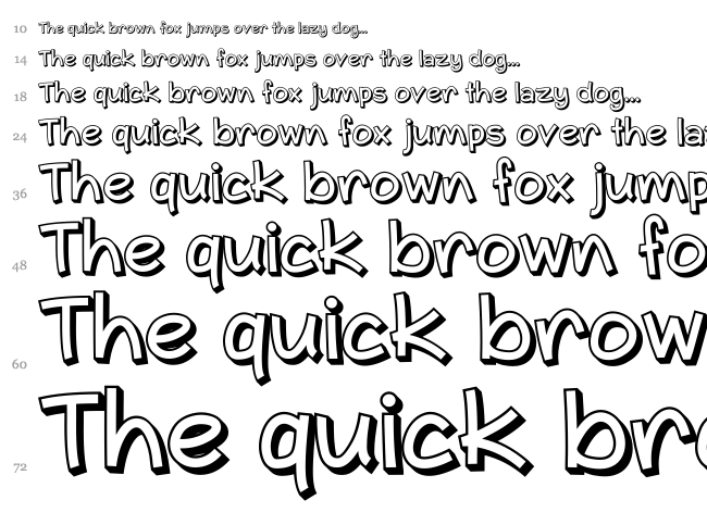 Typo Comica font waterfall